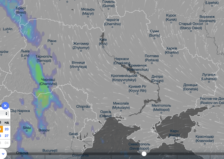 Опади в Україні 19 квітня