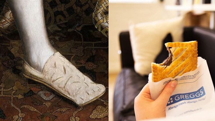 Обувь похожая на булочки Greggs, обувь, пирожки, булочка, Greggs, Генриха Vlll, путешествие во времени, теория заговора