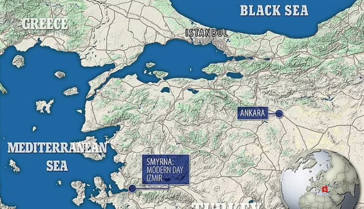 Смірна, Ізмір, карта, Туреччина