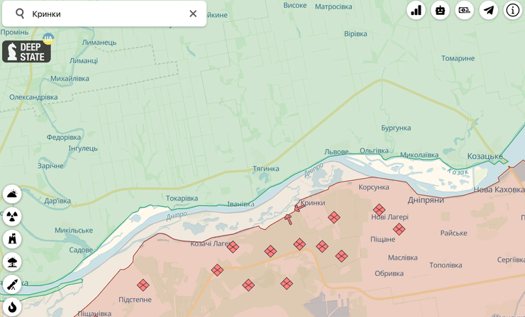 ЗСУ, Херсонська область, Кринки, плацдарм, лівий берег Дніпра, Сили оборони, війна РФ проти України