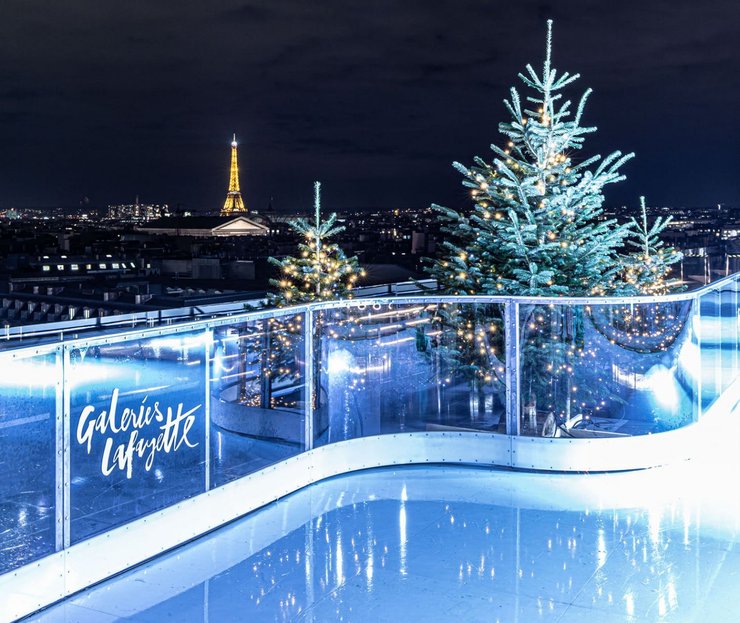 новогоднее оформление, рождественский декор, новогодняя витрина, галерея Лафайетт