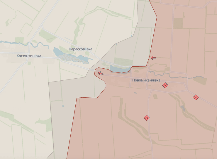 Ситуация возле Новомихайловки, карта