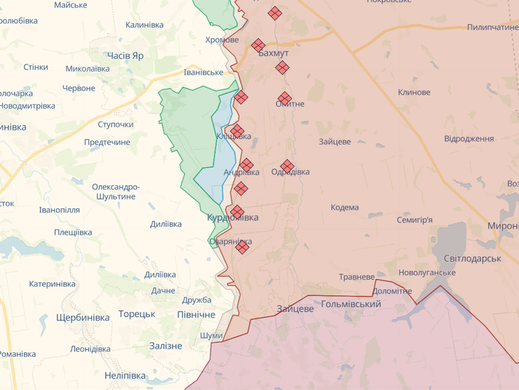 Ситуація на Донеччині Скрин deepstatemap.live.