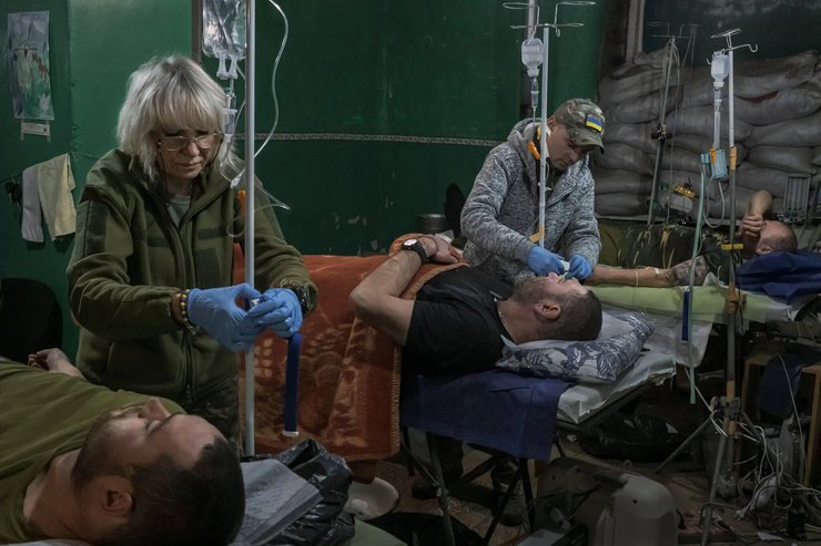 Стабілізаційний пункт на передовій Фото: The New York Times