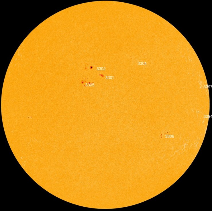 солнечное пятно, Солнце