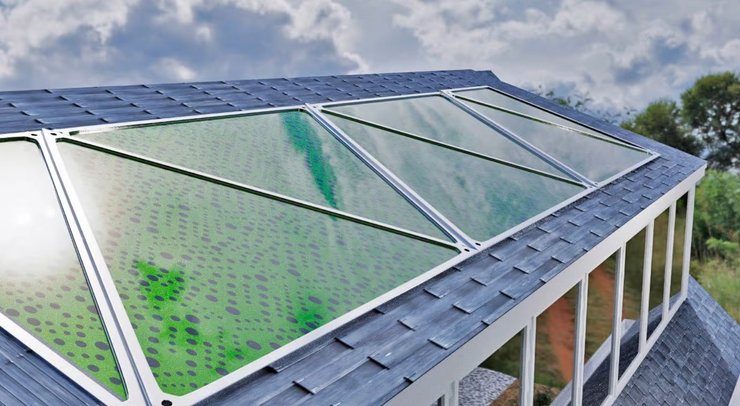 солнечные панели на крыше, солнечные батареи