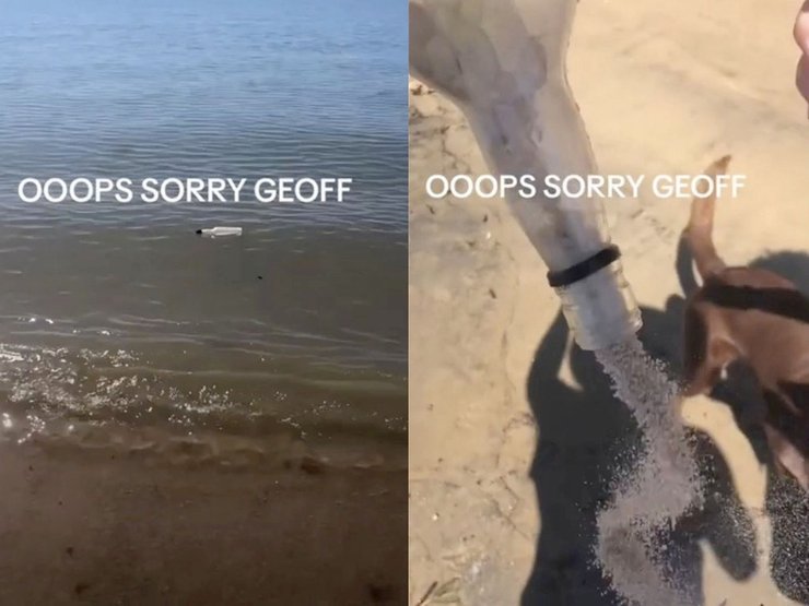 Послание в бутылке, записка в бутылке, прах человека, прах в бутылке, бутылка в море, выбросило на пляж, жуткое послание, соцсети