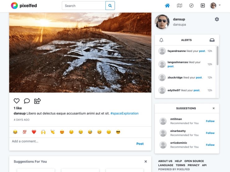 PixelFed, приложение