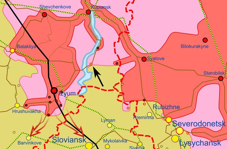 Карта боевых действий в Луганской области