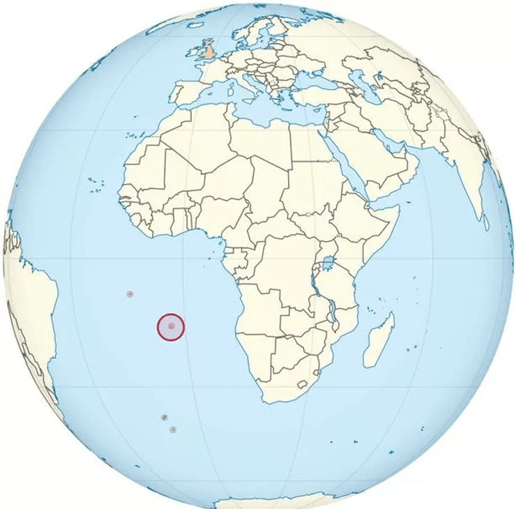 Остров Святой Елены на карте мира, Остров Святой Елены, карта мира, глобус, полушарие, материки, океаны, остров, Джеймстаун