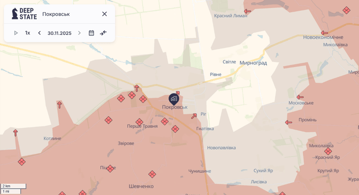 Покровськ карта війна