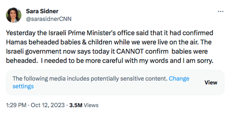 журналистка, извинения, непроверенная информация