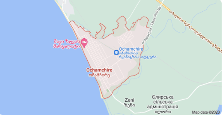 Порт Очамчире на карті