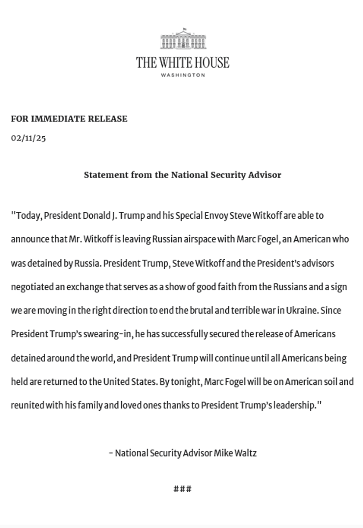 США та РФ, Майк Молц, Стів Віткофф, Москва, 11 лютого