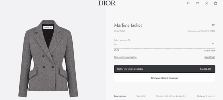 Жакет, Жакет Диор