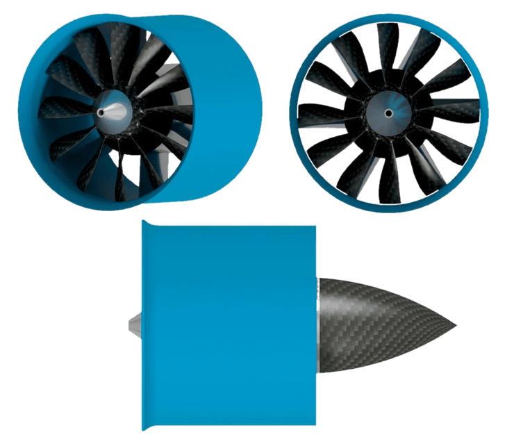 Двигатель StrongWings модель в трех проекциях