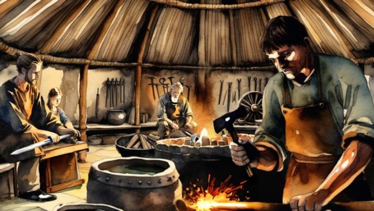 кузня, коваль, розкопки, залізо, метал, майстерня, залізний вік, сопло, фурма, молотки, вогнище, інструменти, брусок, Британія, Англія, вчені, археологія, археологи, артефакти, знахідка