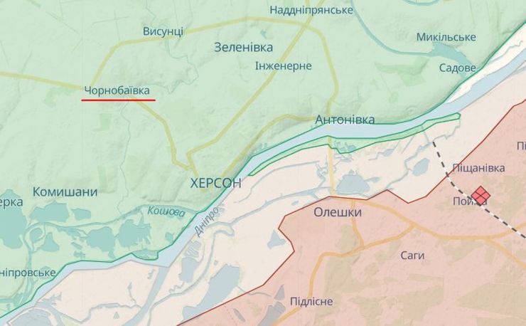 Чернобаевка, карта, война, Украина