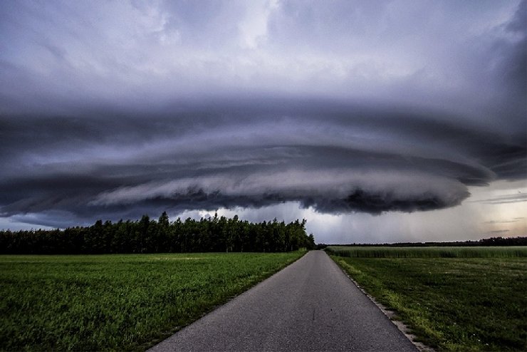 Шельфовое облако, облако, погодное явление, погода, небо, дождь, удивительное зрелище,