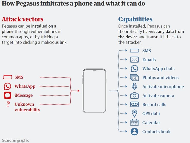 Pegasus, смартфон, инфографика