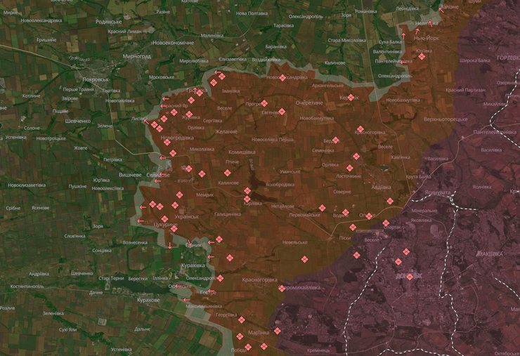 покровський напрямок карта
