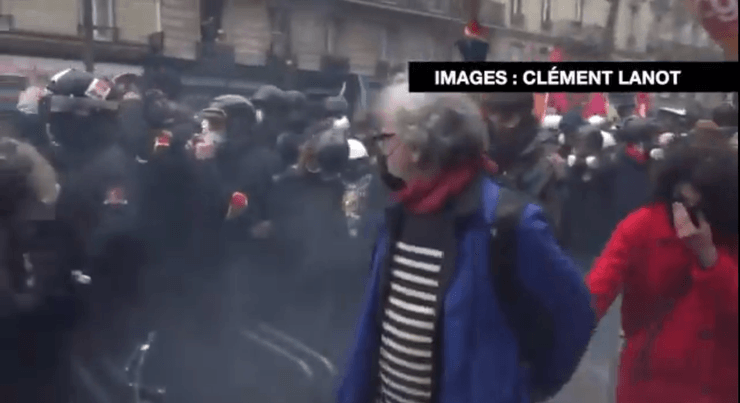 первое мая, франция, газ, демонстрация, фото