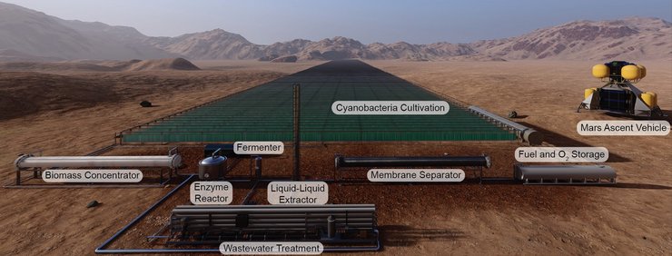 Марс, биоректор, производство ракетного топлива