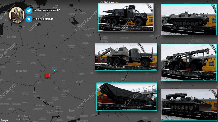 спутниковый снимок, скриншот карты, войска рф, армия рф, россия стягивает войска, перемещение войск рф, российские войска у границы, армия рф у границы, переброска техники к границе с украиной