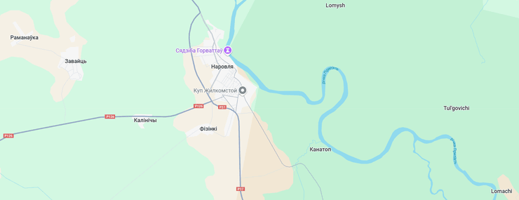 Наровля на карте