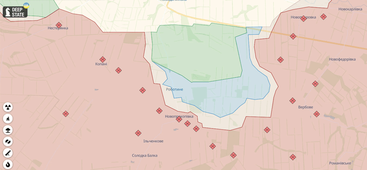 Карта боїв у Запорізькій області