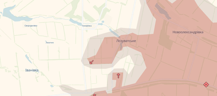 Бойцы 31-й бригады практически попали в окружение под Лозоватским. Карта DeepState