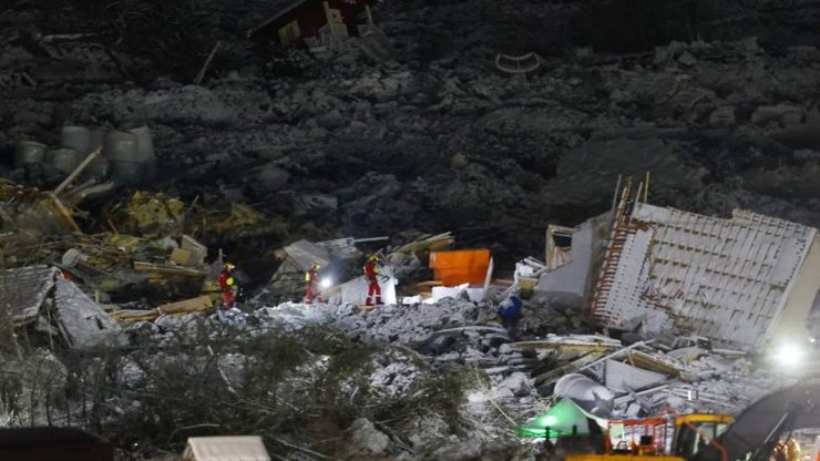 норвегия, гьердрам, оползень, поиск выживших, погибшие