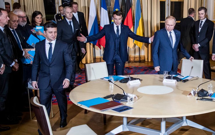 фото, нормандская встреча, Зеленский, Путин