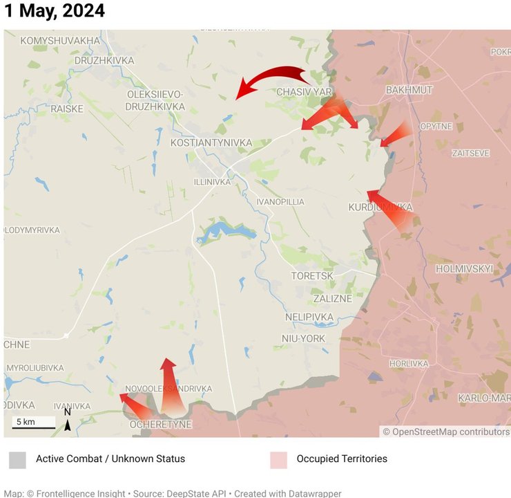 Ситуация возле Очеретино
