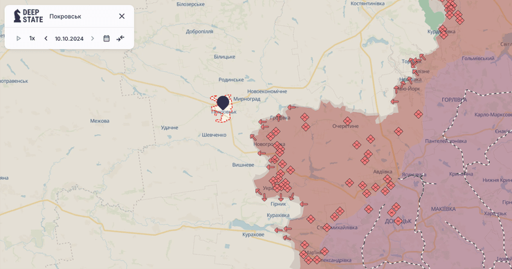 Покровск, Донецкая область, карта