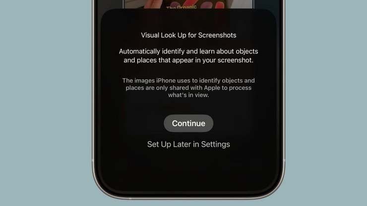 Visual Intelligence сканирование скриншотов функции iOS 26