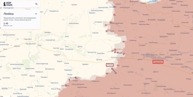 Бои на Донбассе, Новопавловское направление, 24 марта, карта, DeepState, Разлив