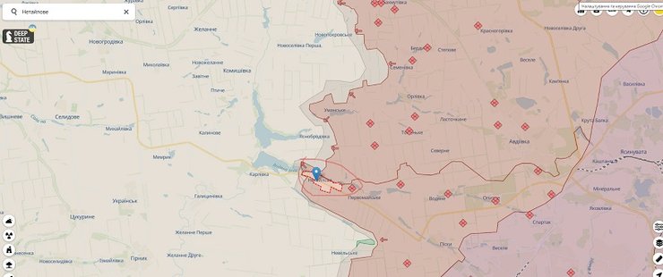 Продвижение ВС РФ в Нетайлово Донецкой области