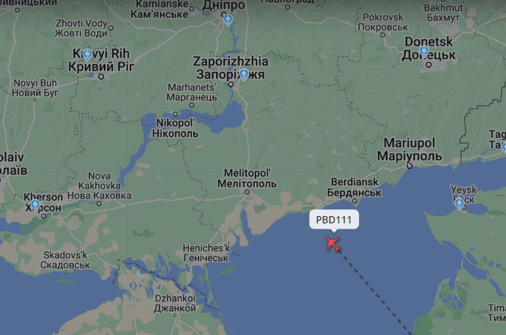 "Проліт" літака над Азовським морем