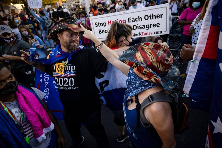 выборы в США, Трамп, Байден, протесты, митинг, фото