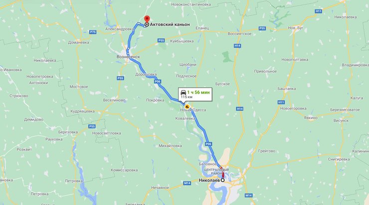 Актовский каньон карта проезда