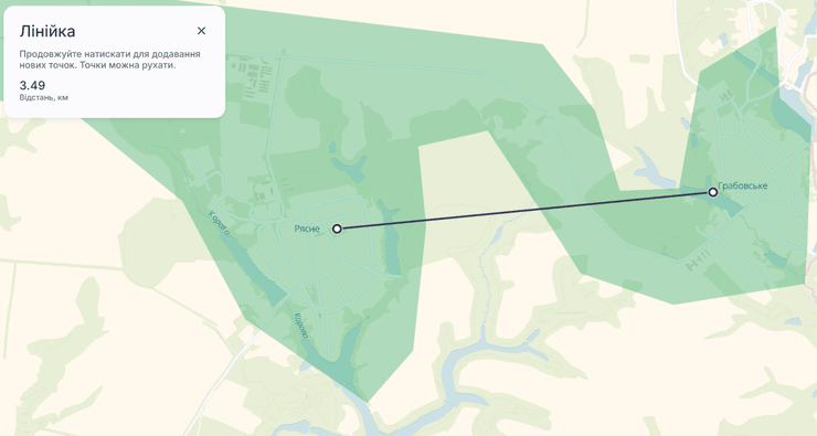 Від Грабовського до Рясного менше 4 км