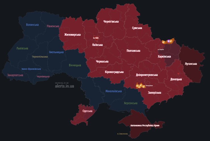 карта повітряних тривог