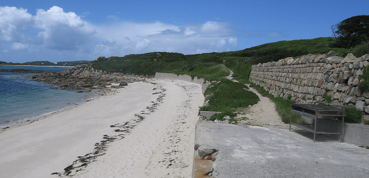 пляж, остров Треско