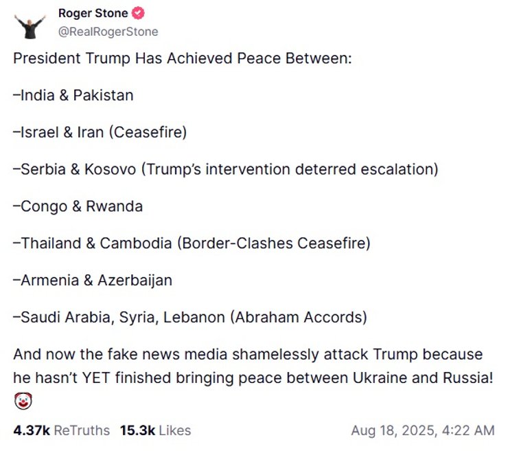 дональд трамп пост про войну