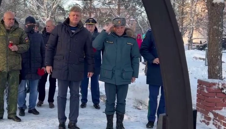 Церемония прощания с погибшими горняками шахты "Листвяжная"