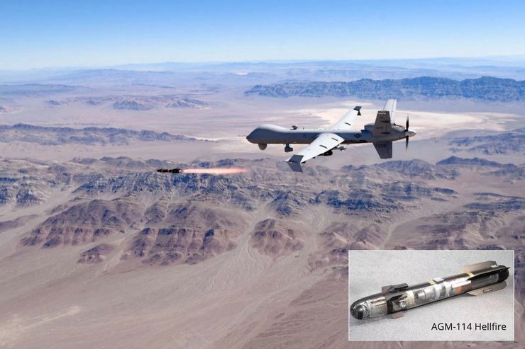 MQ-9 Reaper ракета AGM-114 Hellfire II
