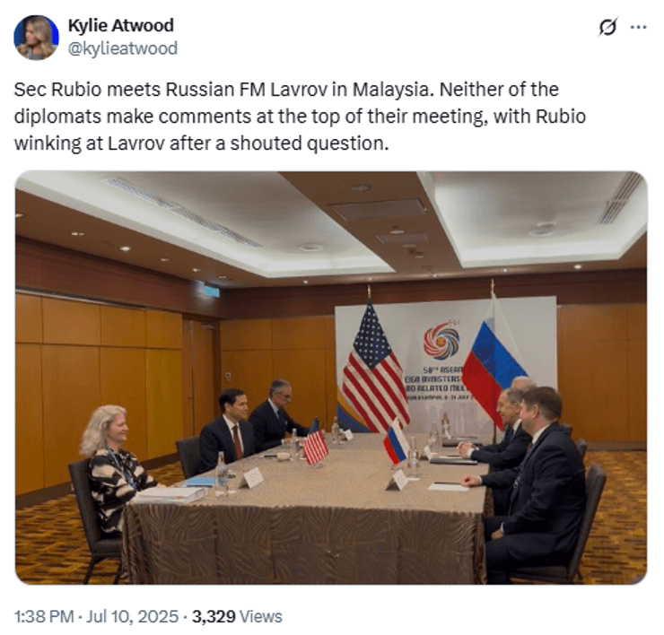 Марко Рубіо і Сергій Лавров не дали коментарів перед зустріччю