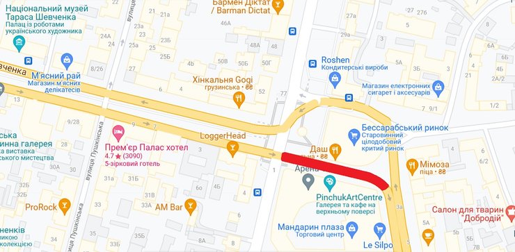 Бессарабський проїзд, Бессарабка пішохідна зона, пішохідна зона, пішохідна зона на Бессарабці