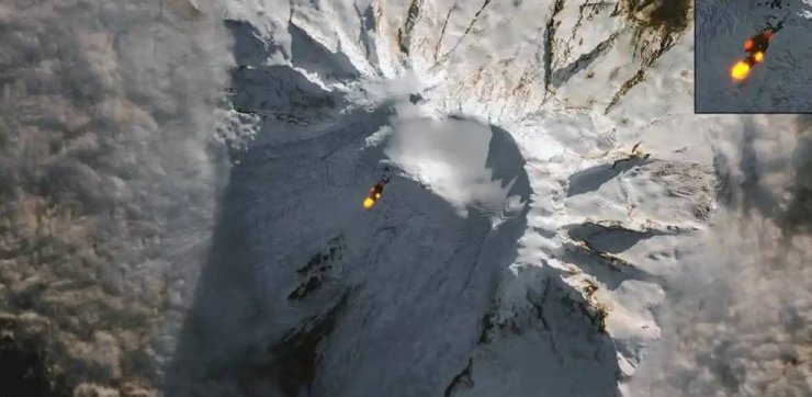 Извержение австралийского вулкана вблизи Антарктиды